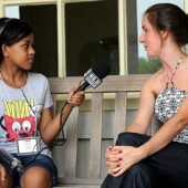 Radio Camper conducts an interview at Wake Forest.