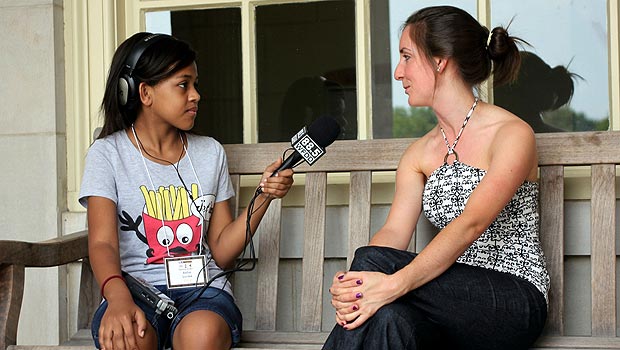 Radio Camper conducts an interview at Wake Forest.