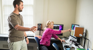 Floyd uses body movements to generate musical notes.