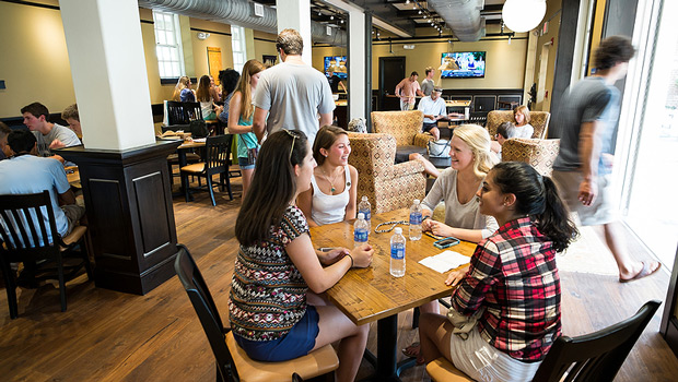 Students relax at Zick's.