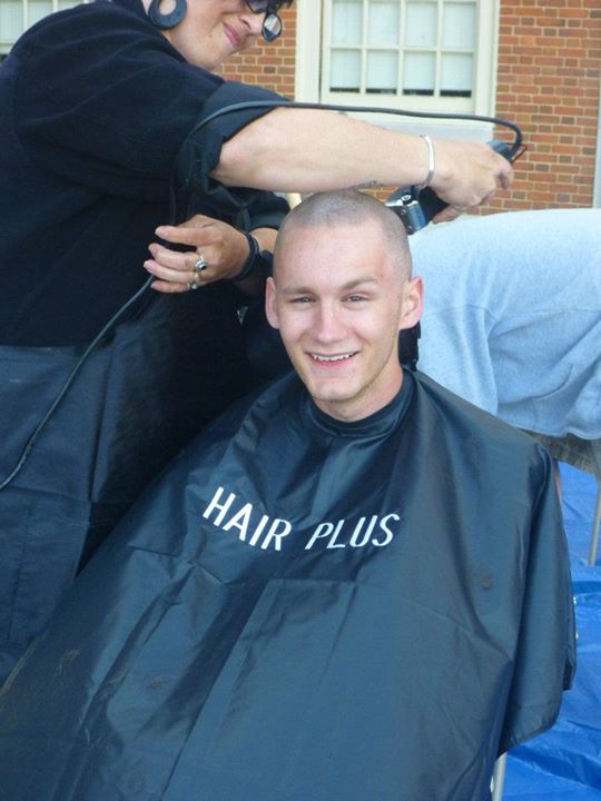 In spring 2011, Belangia shaved his head for St. Baldrick's Foundation for childhood cancer research.