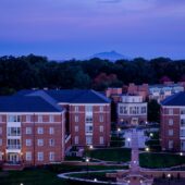 Dogwood (left) and Magnolia residence halls on the campus of Wake Forest University.