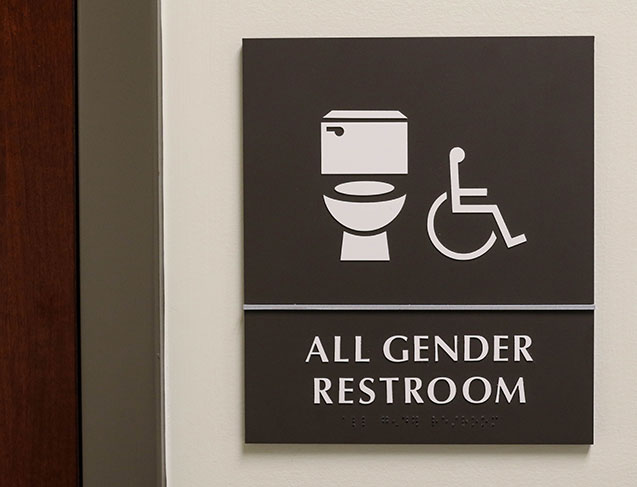 All gender restroom sign