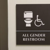 All gender restroom sign