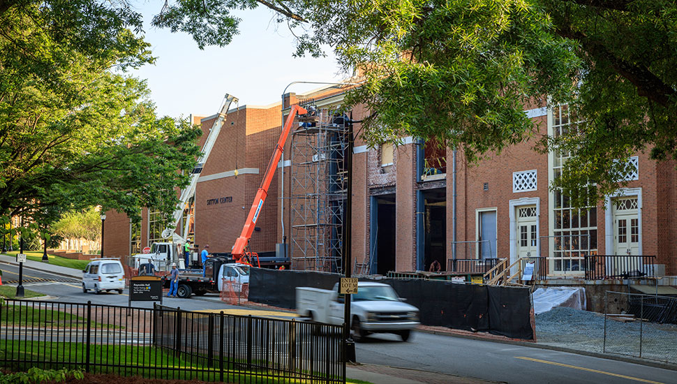 Construction on Reynolds Gym