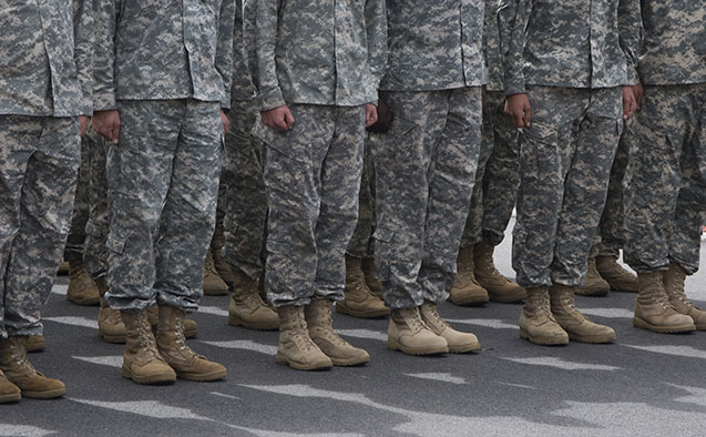 Military personnel assembled