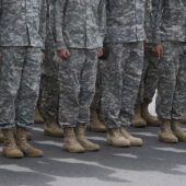 Military personnel assembled