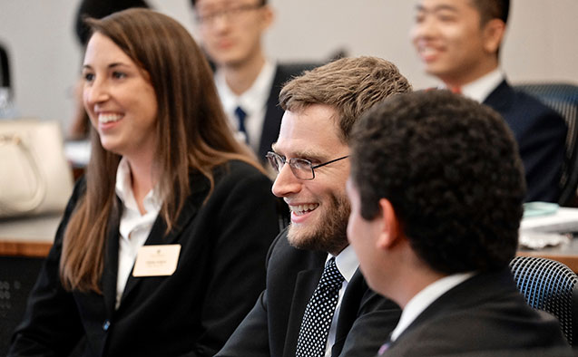 Business students in a classroom