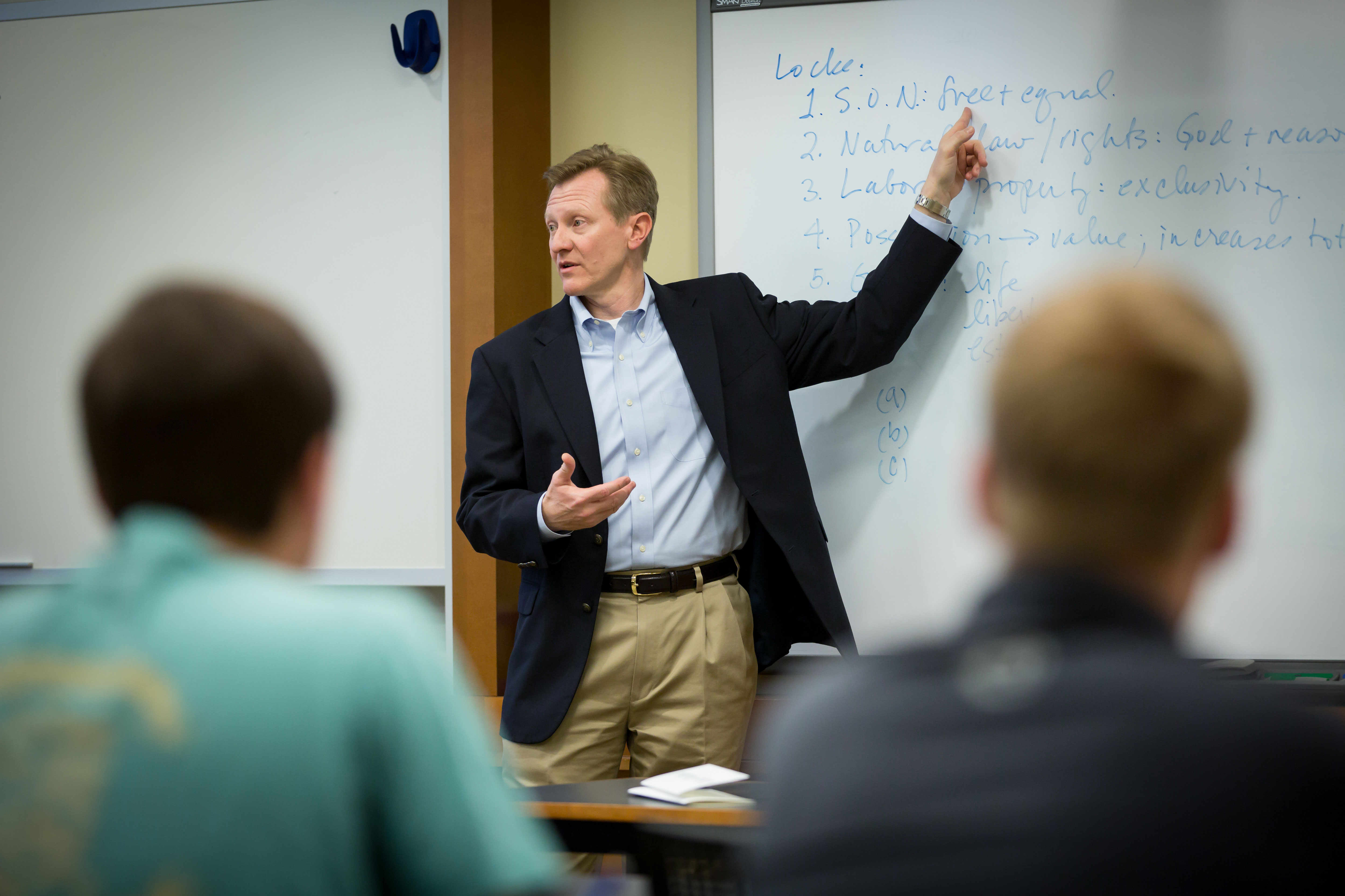 Otteson, a distinguished scholar of philosophy and political economy, in the classroom.