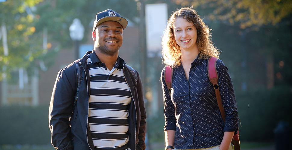 Wake Forest seniors Dwayne Peterkin ('17) and Sarah Rudasill ('17).