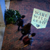 Students walking on campus