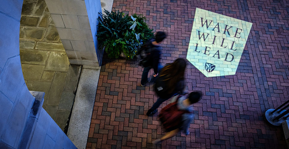 Students walking on campus