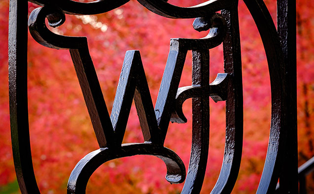 Wake Forest logo in wrought iron