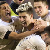 Wake Forest celebrates its win.