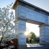 Arch on the quad at Wake Forest University