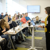 Rebecca Alexander teaches the first class at Wake Downtown