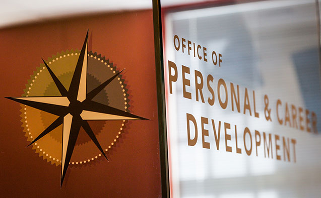 Office of Personal and Career Development sign