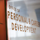 Office of Personal and Career Development sign