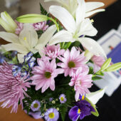 Flowers on display at Wake Forest's Lavender Graduation