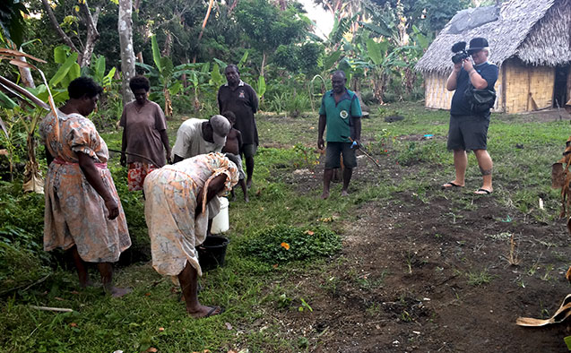 Wake Forest graduate student Scott E. Schimmel filming in Vanuatu