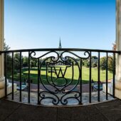 Overlooking the quad at Wake Forest University with Wait Chapel in the background.