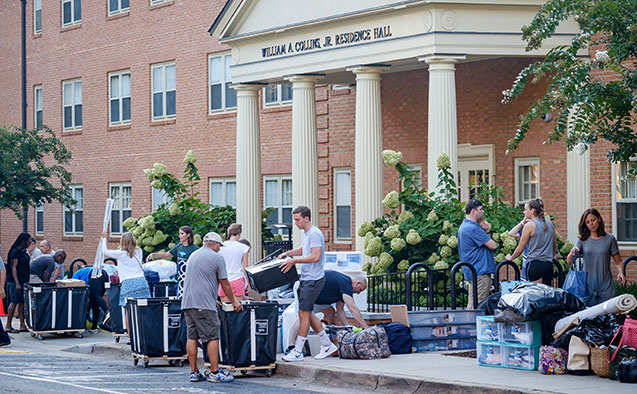 Wake Forest University Class of 2020 move in to their dorms in 2016.