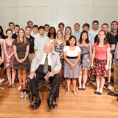 Porter Byrum with Wake Forest student scholarship recipients