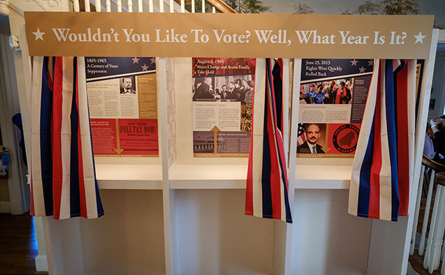 Wake the Vote booth at the Pro Humanitate house at Wake Forest.