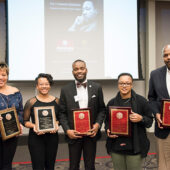 Photo (left to right): Sherri Lawson Clark, Jenny Vu Mai, William Gibson, Jessica Lee Johnson and Dana Walker. Courtesy of Winston-Salem State University.