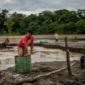 A gold miner in Peru