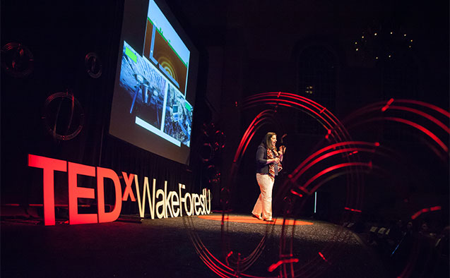 Wake Forest University hosts a TEDx event in Wait Chapel on Saturday, February 23, 2013. Wake Forest business professor Elizabeth Baker presents Out of the Mouths of Babes.