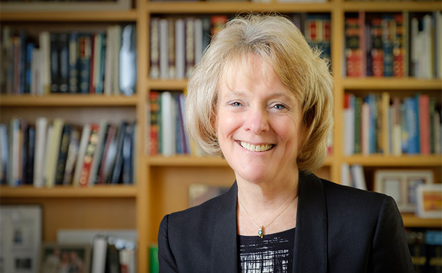 Wake Forest School of Law Dean Suzanne Reynolds poses in her office in the Worrell Professional Center on Thursday, November 16, 2017.