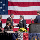 The Boy Scouts of America honored President Nathan O. Hatch at the Distinguished Citizen Award dinner on May 10.