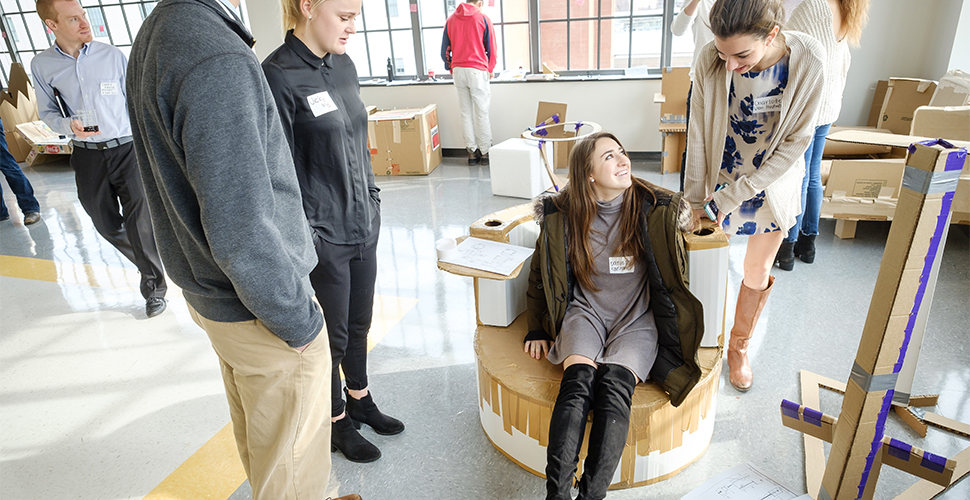 Engineering students put their creativity to the test, reimagining the idea of a “chair” as part of their final project. 