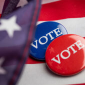 Generic election stock photo with vote buttons