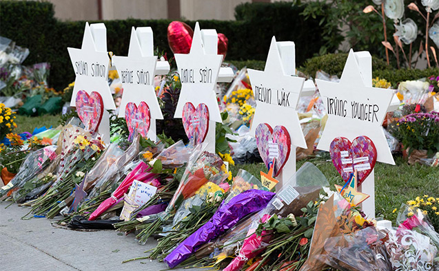 Memorial at the Tree of Life Synagogue in Pittsburgh, Pa.