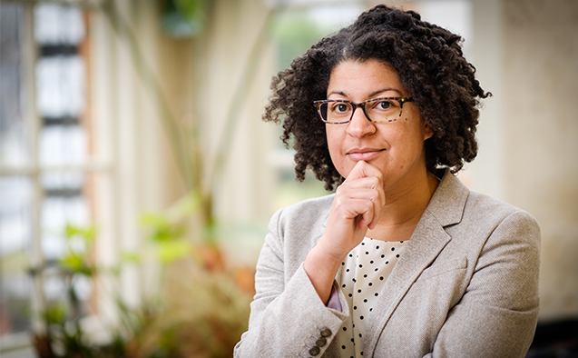 Wake Forest biology professor Regina Cordy poses in Winston Hall on Wednesday, February 20, 2019.