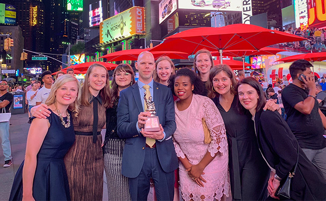 WFU group in NYC with PRSA Silver Anvil award