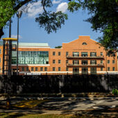 An exterior view of the new Sutton Sports Performance Center and Shah Basketball Complex, on the campus of Wake Forest University, Thursday, August 8, 2019.