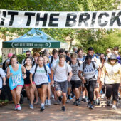 Members of the Wake Forest community run laps around Hearn Plaza to raise money for the Brian Piccolo Fund for cancer research on Thursday, October 4, 2018.