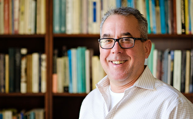 Wake Forest political science professor Peter Siavelis poses in his office in Kirby Hall on Wednesday, April 10, 2019.