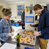 Wake Forest students volunteer to make Thanksgiving meals during the annual Turkeypalooza festival at Campus Kitchen, on Thursday, November 15, 2018.