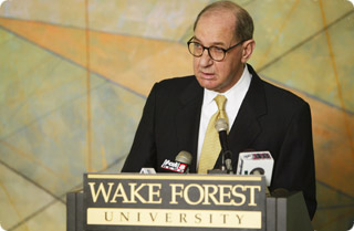 Wake Forest University President Thomas K. Hearn Jr.