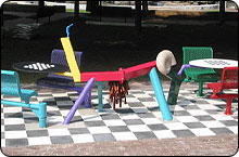 sculptural chess table