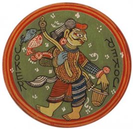 19th century hand-painted mughul ganjifa card