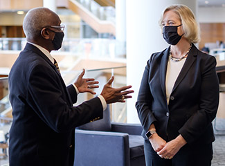 Dr. Susan R. Wente talks with Herman Eure.