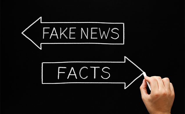 Fake News vs. Facts stock photo