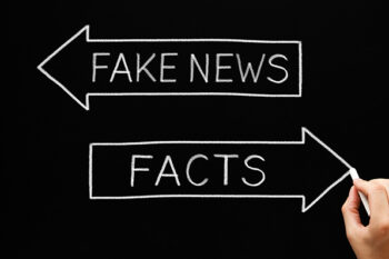 Fake News vs. Facts stock photo