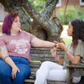 Kaylin Henderson (right) and Liz Miller