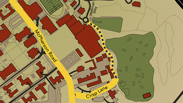 Map showing Crisp Lane